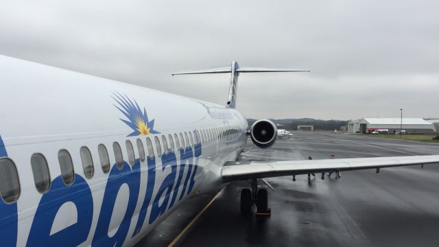 McDonnell Douglas MD-83 (N409NV) - Shot during boarding of G4 639 to Orlando Sanford (KSFB). 3/20/2015.