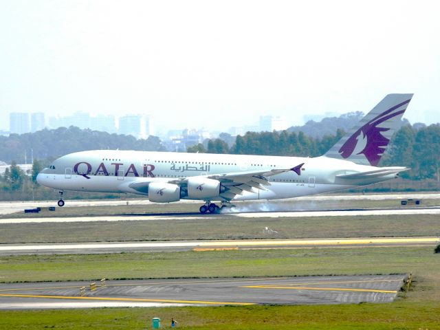 Airbus A380-800 (A7-APE) - land in Guangzhou