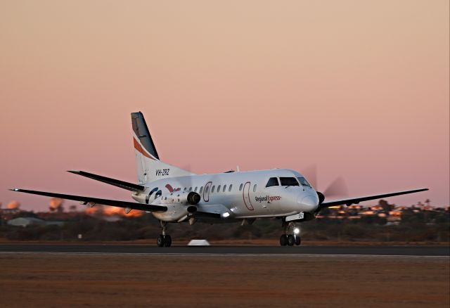 Saab 340 (VH-ZRZ) - Departing RWY 22 during the last light of the day