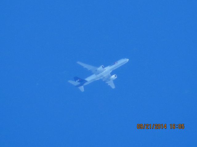 Boeing 757-200 (N977FD) - FedEx flight 522 from MEM to ICT over Baxter Springs Kansas (78KS) at 34,000 feet.