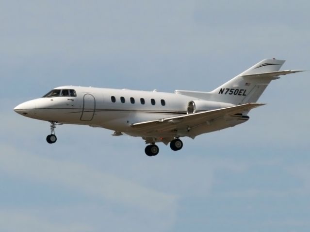 Hawker 800 (N750EL) - The Hawker Jet has a good range and a stand-up cabin. No location as per request of the aircraft owner.