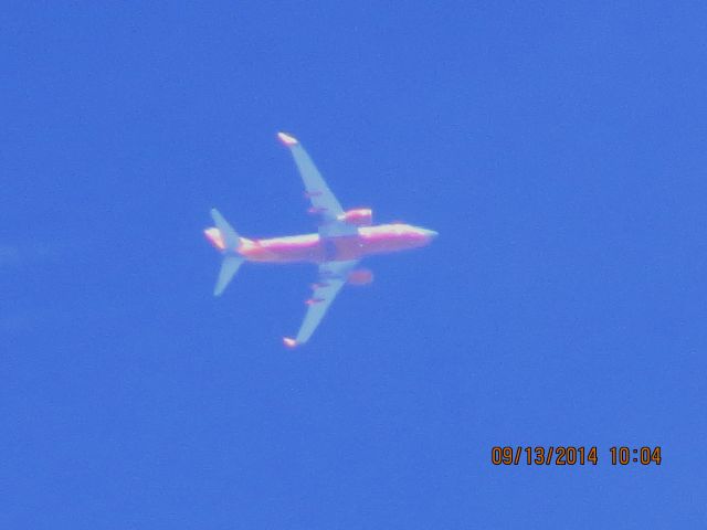 Boeing 737-700 (N291WN) - Southwest Airlines flight 320 from OKC to MDW over Baxter Springs Kansas (78KS) at 37,000 feet.