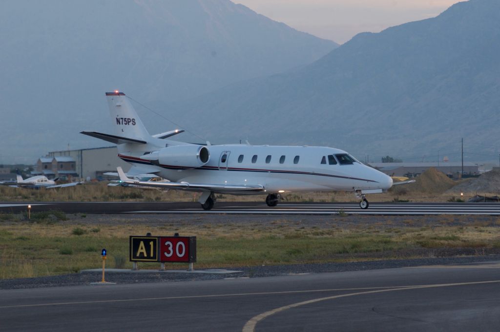 Cessna Citation Excel/XLS (N75PS) - Departing 30 for a reposition to KPVU in preparation for a Citation Demo at the Wings and wheels airshow later in the day. br /Best viewed in full! 