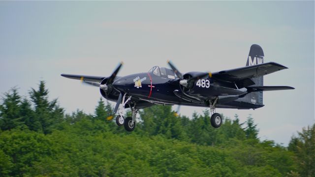 N6178C — - Historic Flight Foundations Grumman F7F-3 Bad Kitty (Ser#80483) on final approach to runway 34L on 6/21/12.
