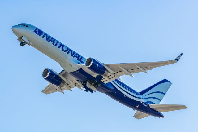 Boeing 757-200 (N963CA) - A National Airlines 757-200 taking off from PHX on 2/9/23 during the Super Bowl rush. Taken with a Canon R7 and Tamron 70-200 G2 lens.