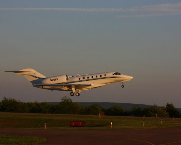 Cessna Citation X (N60ES) - Evening Takeoff.  Only used half of the 5100 foot runway