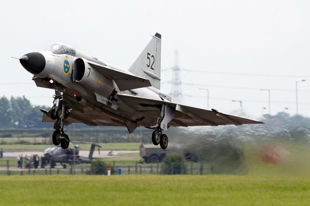 SE-DXN — - Viggen going-up for display at the RAF Waddington International Air Show.