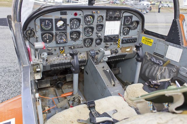 PACIFIC AEROSPACE CT-4 Airtrainer (VH-CIB) - Cockpit of a Pacific Aerospace CT-4A Airtrainer (VH-CIB) at the Wagga Wagga Aero Club open day.