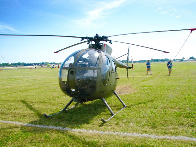 Piper Seneca (N67PB) - At Oshkosh. 1968 Hughes OH-6A Cayuse