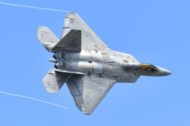 Lockheed F-22 Raptor — - USAF F-22 Raptor during flight demonstration at Dayton Air Show 2018.