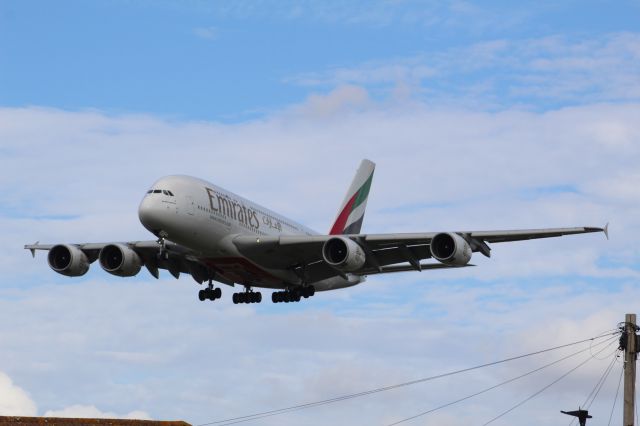 Airbus A380-800 (A6-EEI) - Airline: Emiratesbr /Plane: A380-800br /Location: LHR (Myrtle Avenue)br /Date: 04.09.22 (dd/mm/yy)