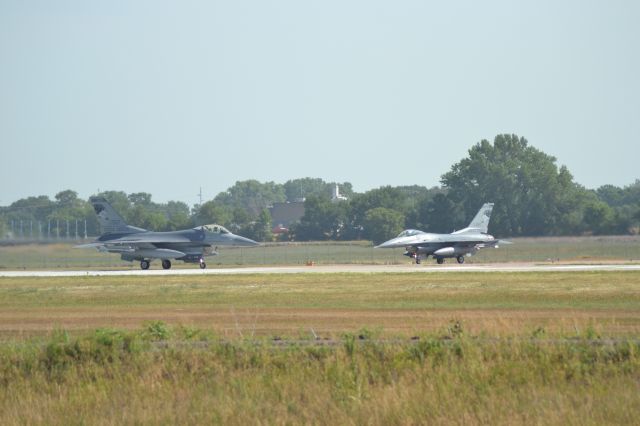 Lockheed F-16 Fighting Falcon — - Pair of F-16 from the SD Air Guard launching - 7-17-2012