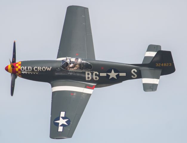 N551E — - 1 of a few Jack Roush's P-51's, this one is a P-51B and it's pictured here giving the crowd at Thunder Over Michigan 2019 a knife edge pass.