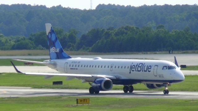 Embraer ERJ-190 (N179JB) - jetBlue 1126 departing to Ft. Lauderdale at 5:24P.M.  Aircraft name is "Come Fly With Blue"  Taken June 7, 2015.  