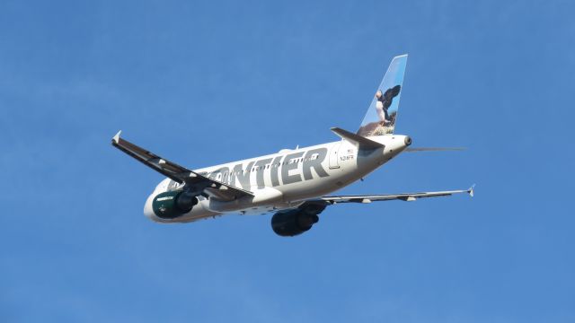 Airbus A320 (N218FR) - Taken Dec. 13, 2014 from airport overlook.