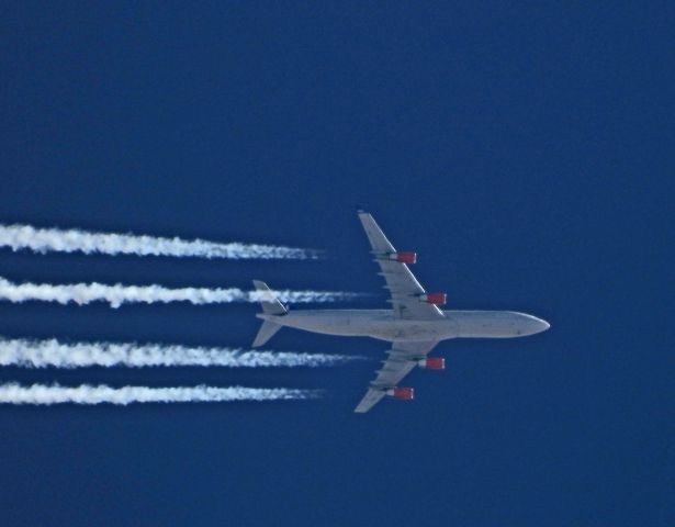 Airbus A340-300 (931) - On its way to LAX over Carson City, NV