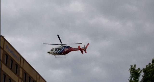 — — - Care Flight coming in to Methodist Hospital in Dallas