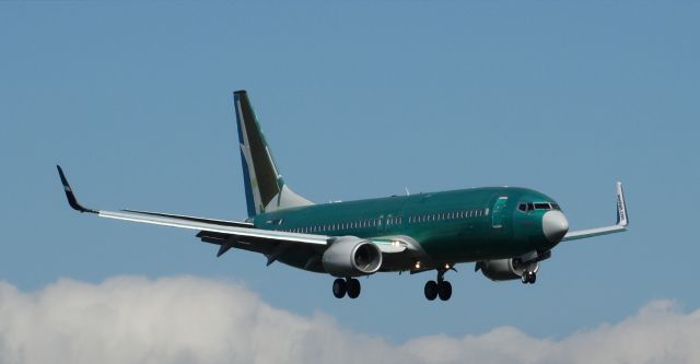 Boeing 737-800 (N1787B) - Brand new Unpainted Westjet 738 on its test flight while Test flight at Boeing Everett WA USAbr /Watch some liveries herebr /a rel=nofollow href=http://www.youtube.com/user/OwnsGermanyhttp://www.youtube.com/user/OwnsGermany/a