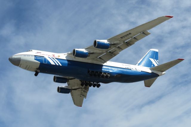 Antonov An-124 Ruslan (RA-82068) - This monster is seen on final approach to NAS North Island (San Diego). Having one of these maybe 200 ft. above me was quite the experience.