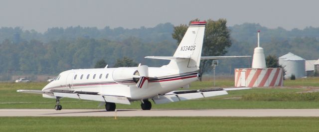 Cessna Citation Sovereign (N334QS) - Landing rwy 27 on 9/26/12....