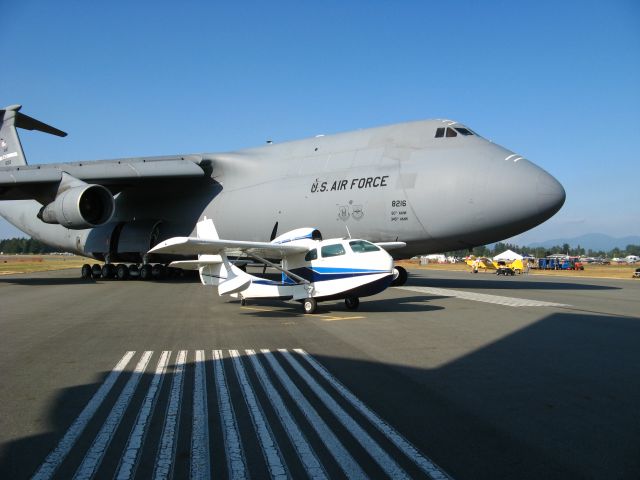 REPUBLIC Seabee (N217G) - Republic Seabee at the Abbotsford Airshow 2011 next to a C-5 Transport