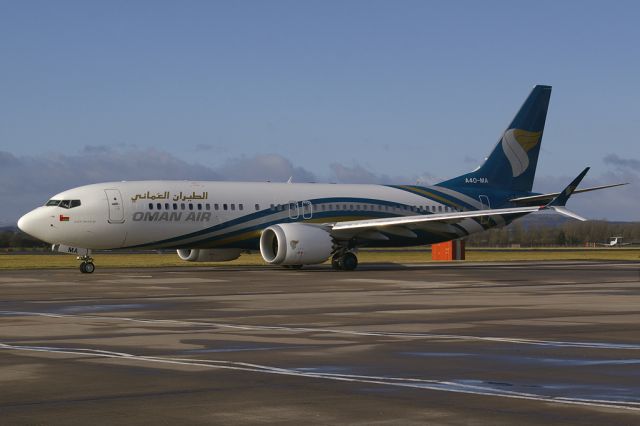 Boeing 737 MAX 8 (A4O-MA) - Fisrt Max 8 for Oman Air on its delivery flight .