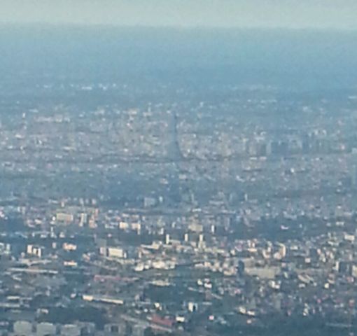 Airbus A320 (EC-KFI) - Flying Vueling Airlines A320-200 Final approach, Paris and the Eiffel Tower Far away.