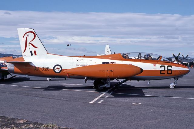 A7026 — - AUSTRALIA - AIR FORCE - COMMONWEALTH CA-30 (MB-326H) - REG A7-026 (CN CA30-026) - MANGALORE VICTORIA AUSTRALIA - YMNG 22/4/1984