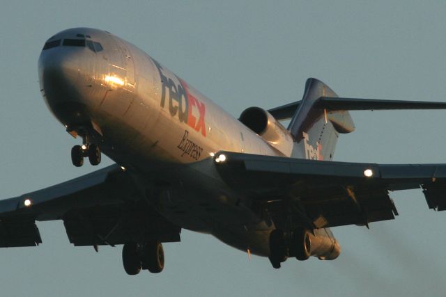 N245FE — - FedEx 1473 on short final to runway 22L in the early morning hours. Photo taken on November 18, 2011