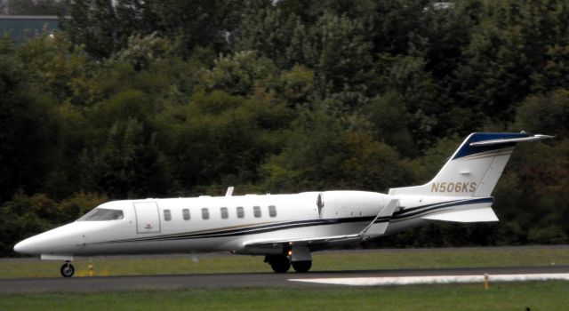 Learjet 45 (N506KS) - A moment after arriving is this Learjet 45 in the Summer of 2010.