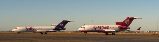 Boeing Super 27 (100) (N727VJ) - N727VJ and N223FE parked at Sacramento Mather