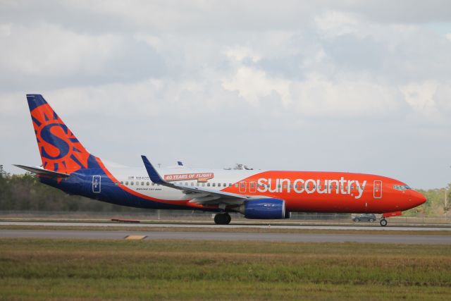 Boeing 737-800 (N840SY) - Sun Country Flight 382 departs Runway 6 at Southwest Florida International Airport enroute to Minneapolis-St Paul International Airport (12/17/24)