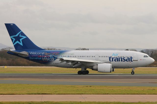 Airbus A310 (C-GLAT) - C-GLAT Air Transat Airbus A310 just landed in Manchester at 14:52 on Friday 16/02/18