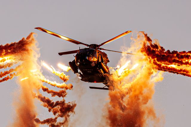 NHI NH-90 — - Luftwaffe NH90 from NH90 Display Team shooting flares at Leszno Airshow