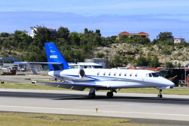 Cessna Citation Sovereign (N998G) - N998G landing at TNCM