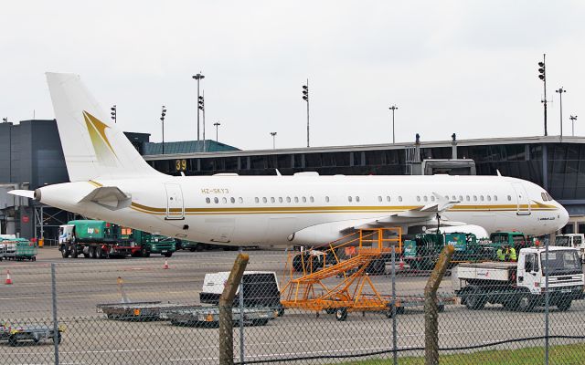 Airbus A320 (HZ-SKY3) - sky prime a320-214cj hz-sky3 at shannon 9/6/18.