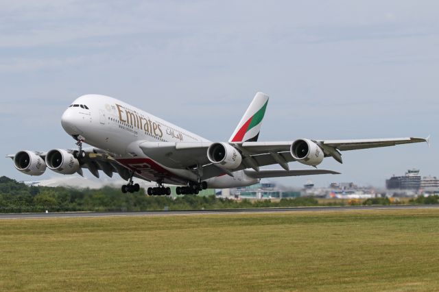 Airbus A380-800 (A6-EES) - EK18, the second of 3 A380 departures to Dubai.