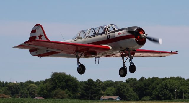 YAKOVLEV Yak-52 (N2045Q) - A 1986 model Yakovlev YAK-52 departing Runway 12 at Northwest Alabama Regional Airport, Muscle Shoals, AL - June 13, 2020.