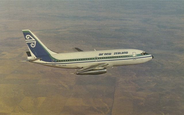 Boeing 737-200 (ZK-NAR) - scanned from postcardbr /air new zealand