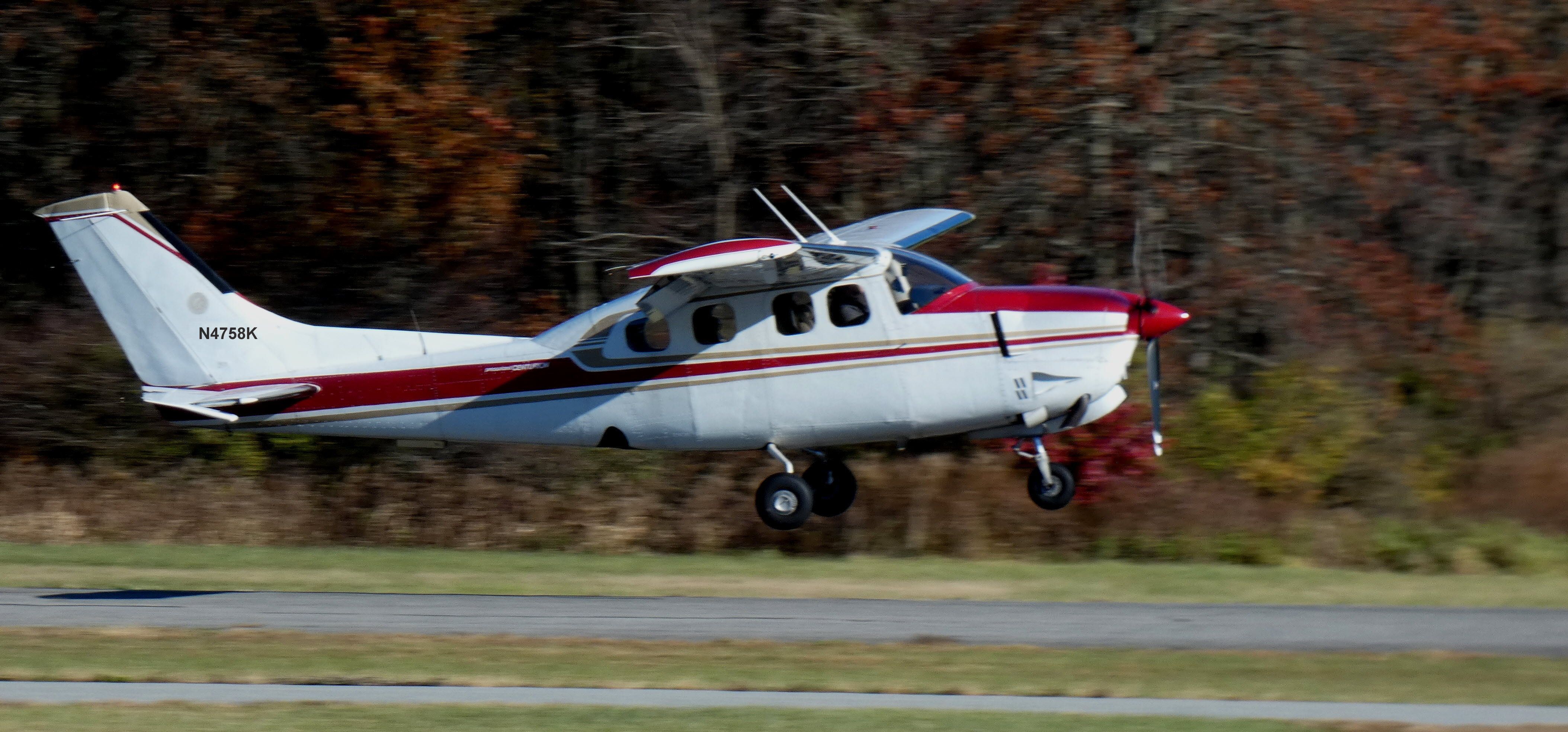 Cessna P210 Pressurized Centurion (N4578K) - Shortly after departure is this 1979  Cessna P210N Pressurized Centurion in the Autumn of 2024.