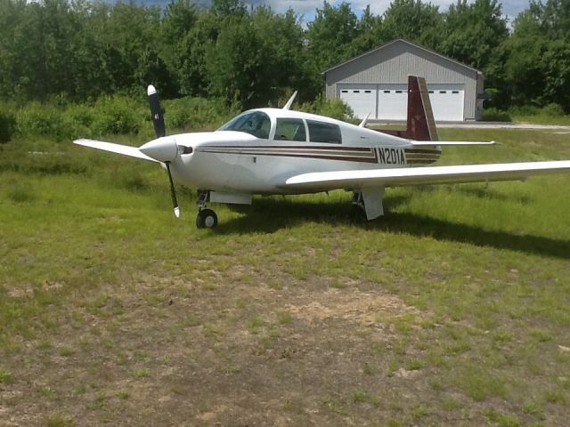 Mooney M-20 (N201A) - Visiting Donnie Mains. Builder of GeeBeeY replica on display at Kermit Weeks' Fantasy of Flight.