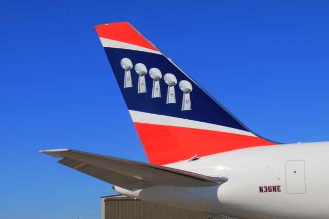 BOEING 767-300 (N36NE) - New England Patriots team plane preparing to takeoff with team for first time, from TF Green Airport in Providence to Tampa. 