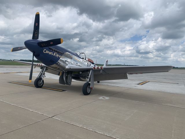 North American P-51 Mustang (N151BW) - Getting gas after Oshkosh 