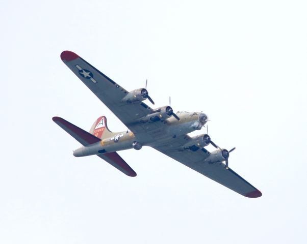 Boeing B-17 Flying Fortress (23-1909) - Ocean City, NJ  B-17 flying North turned West then headed back South along beach.