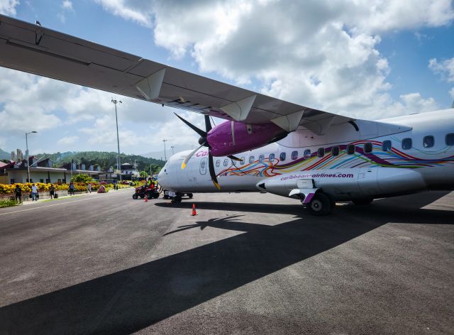 Aerospatiale ATR-72-600 (9Y-TTH) - Caribbean's 9th ATR 72-600 on the ramp after flying in from Barbados as BW243. 