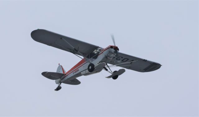 C-GGOA — - C-GGOA Piper PA-18 150 survolant la ville de Lavaltrie QC. Le 24-11-2022 à 11:49