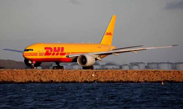 BOEING 777-200LR (N773CK) - Turning onto taxiway Alpha