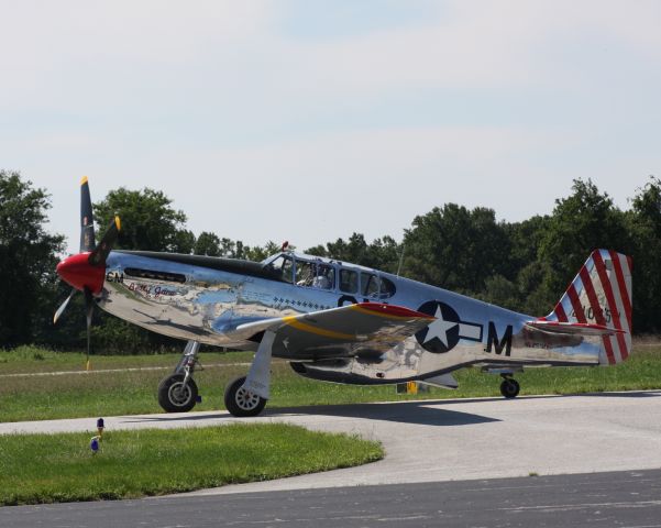 North American P-51 Mustang — - P-51 taxi to ramp at Chester County Airport 8-29-11