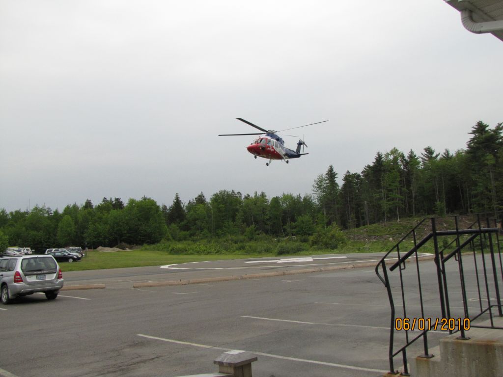 C-GIMN — - Life Flight just lifted off the HeliPad at the Bridgewater Hospital. Bridgewater NS. June 1/2010