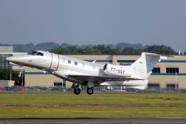 Embraer Phenom 300 (T7-SST) - Airborne off rwy 24 on 7-Sep-21 heading for LSGS.